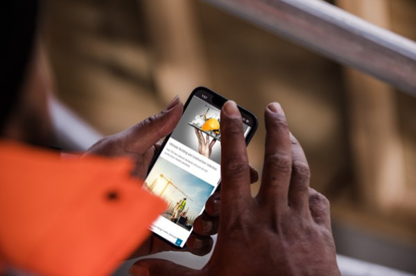 Person looking at collections on a phone