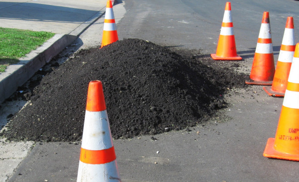 Asphalt on side of the road
