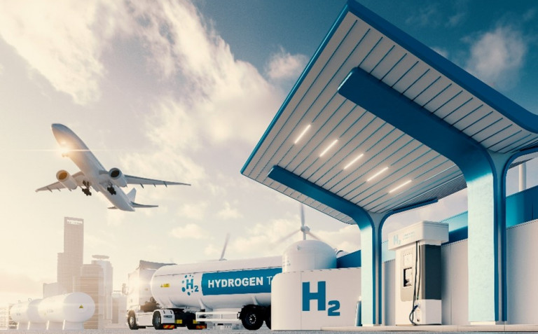 hydrogen tanker at airport