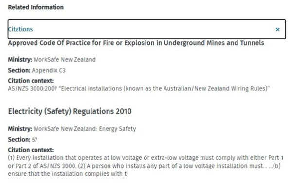 This example shows the superseded AS/NZS 3000:2007 version which is referenced throughout multiple WorkSafe New Zealand documents.