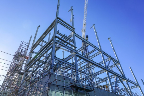 A steel-framed construction project